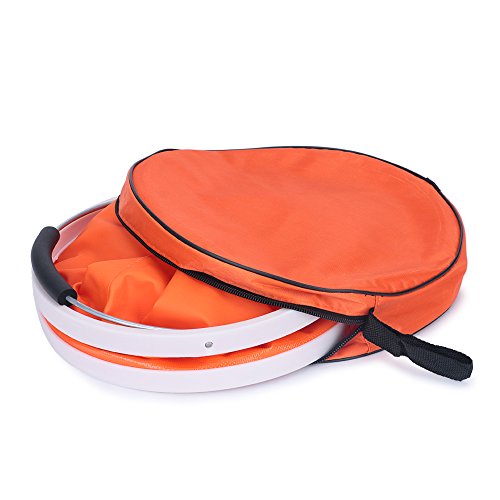 iRonrain (Upgraded) Collapsible Camping Fishing Bucket, 13L/3.4Gallons Upgraded Compact Portable Folding Water Container, Great for Hiking, Travel, Boating and Kids toy storage box (Orange) - Thumbnail 4