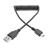 Tripp Lite 3 ft. Hi-Speed USB 2.0 to USB Mini-B Cable (M/M), Coiled, USB Type-A to Mini-B (U030-003-COIL)