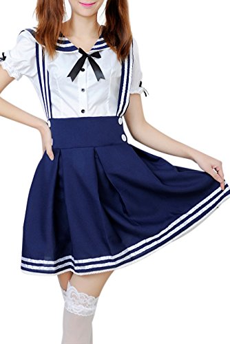 Lemail wig Women's Sweet Maidservant Outfit Cosplay Sailor Suit