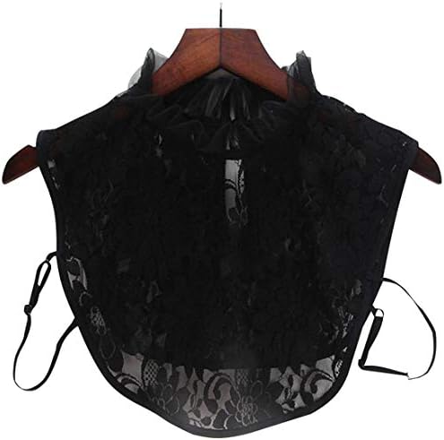 Ronessy Black lace Women Fake Collar Half Shirt Collar Detachable Blouse Collar Tie Small Size (Style F)