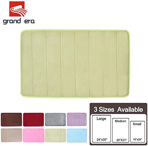 GRAND ERA Incredibly Soft and Absorbent Memory Foam Bath Mat, Non-slip Bathroom Rugs, 20" x 32", Light Green