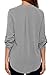 Chase Secret Womens Casual V Neck Button Down Long Sleeve T Shirt Tops Blouses Large Gray