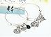 HONGYE 1 Set 2 Pcs Tree of Life Leaves Feather Rhinestone Pendant Bangle Bracelet