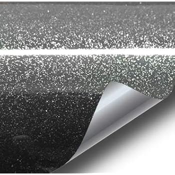 VViViD XPO Black Metallic Sparkle Gloss Vinyl Car Wrap Film 1 Foot X 5 Feet Roll DIY Easy to Install No-Mess Decal