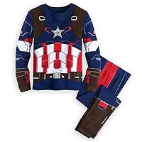 Avengers Superhero Iron Man Tor Green Giant Captain America Spiderman Boy Pajamas (Blue, 100cm/3T)