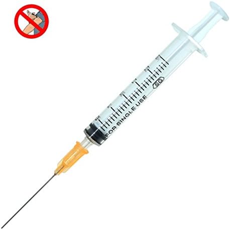 Punnarit Industrial 3ml Syringes with 23G x 1-1/2" Blunt Tip Fill Needle (Pack of 10)