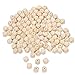 Wood Beads - 120-Piece Unfinished Faceted Geometric Wooden Beads, 0.62 Inch