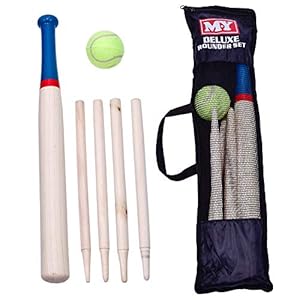 MY-Cricket-Rounders-Sets-Outdoor-Games M.Y Deluxe 6 Piece Wooden Rounders set