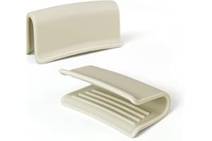 Carrotez Silicone Pot Holders, Heat Resistant Pot Handle Covers for Kitchen, Accessories for Cast Iron or Ceramic Dutch Ovens, 1 Pair (2 pcs) - Cream