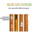 Smartoools PATEN Unique Design Micro USB Rechargeable AA/AAA Battery NiMH with Cables (AAA4)