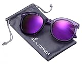 WODISON Womens UV400 Protected Classic Mirrored Lens Clear Frame Sunglasses