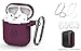 DZANHOT AirPods Gen1&2 Case 7 In 1 Accessories Kits Protective Silicone Cover Skin for Airpods1 2 Compatible Wireless Charging Function with Ear Hook/Grips/Airpods Staps/ Clips/Tips Burgundy
