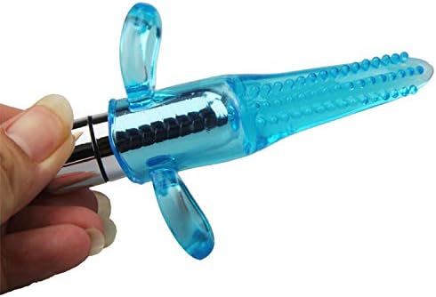Men Toys Funny Tiny Oral Vibrating Finger Loop Tongue Stimulate Female Licking Women,Sky Blue