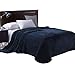Exclusivo Mezcla Fleece Blanket Queen Size for Bed, Super Soft and Warm, All Season Use, Cozy, Plush, Lightweight, 90x90 Inches, Navy Blue