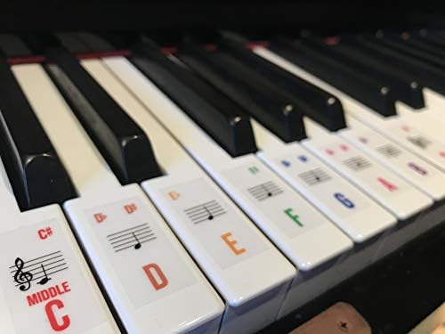 Piano Keyboard Stickers - Durable, Transparent and Removable. For Piano and Keyboard Instruments of any Size up to 88 Keys