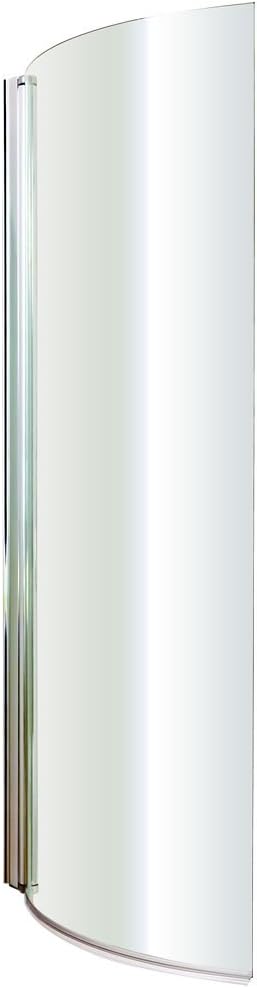Paroi Pare Baignoire Douche Ecran Courbe Arrondi Design Moderne Verre Securite Et Charnieres Chrome 1435 X 720 Mm Vitre Reversible Amazon Fr Bricolage