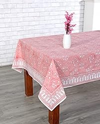 Ridhi Sweet Pink Tablecloth 100% Cotton, Washable