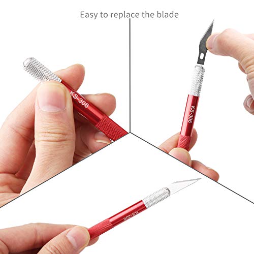 Kaisiking Precision Carving Art Knife Hobby Craft Knife Cutter Utility Kit for Hobby and Art Carving, Scrapbooking Art Creation, Stencil, DIY Art Work Cutting - 3 Different Handles and 30 Blades
