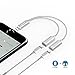 iPhone 7 Adapter, iPhone 7 Splitter, Compatible iOS 10.3 or Later, Wofalodata Dual Lightning Headphone Audio & Charge Adapter for iPhone 7/7 Plus (Silver)