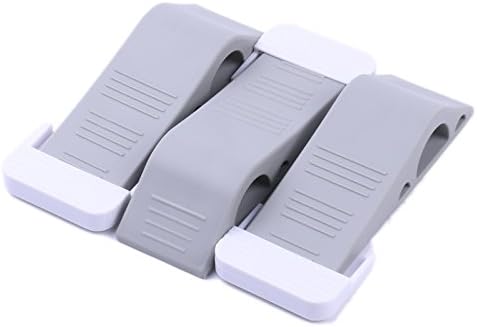 Door Stops Decorative Non-Slip Premium Rubber Door Stopper Wedges Heavy Duty Doors - Kid Pet Safety With Free Bonus Holders - Works Incredibly On All Floor Surfaces - 3 Pack - Grey