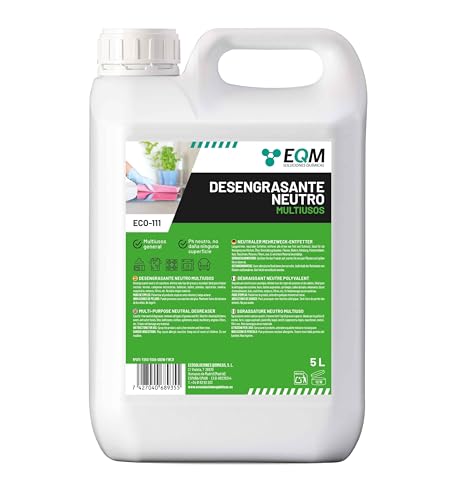 EQM - ECO-111 - Desengrasante Neutro Todo en Uno - 5L - Potente, Seguro y Respetuoso con Todas las Superficies - Hogar, Industria, Vehículos, Barcos, Hoteles, etc