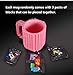 Triumphic Build-on Brick Mugs,with 3 packs of Blocks,Latest Version,Creative DIY Building Blocks Cups for Coffee Water Juice,BPA-free Plastic,Unique Funny Cups,Puzzle Mug,Novelty Gifts for Kids,Pink