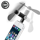 Belker iPhone Fan Rotatable Portable Dock Cool Cooler Fan for Apple iPhone X/ 8P /8 /7 Plus 7 6S Plus 6S iPhone 6 Plus 6 8pin lightning(Black)