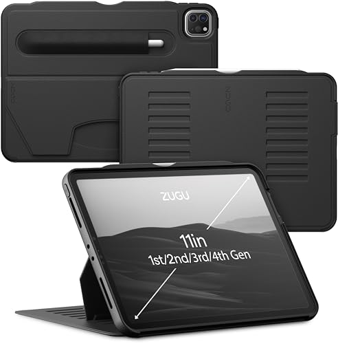 ZUGU CASE iPad Pro 11 Case, Ultra Slim Protective Case/Cover Designed for iPad Pro 11-inch (4th Gen, 2022) / (3rd Gen, 2021) / (2nd Gen, 2020) with Convenient Magnetic Stand - Black