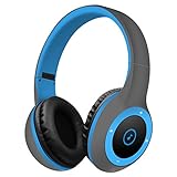 Bluetooth Headphones Over Ear, Hi-Fi Stereo Wireless Headset, Foldable, Soft Memory-Protein Earmuffs, Built-in Mic and Wired Mode for PC/ Cell Phones/ TV (Blue)