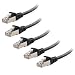 Cable Matters 5-Pack Snagless Cat 6a, Cat6a (SSTP, SFTP) Shielded Ethernet Cable in Black 14 Feet primary