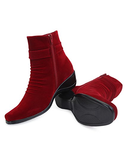 famous women's red synthetic boots