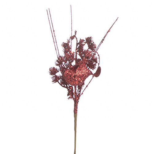 Factory Direct CraftÂ® Package of 6 Sparkling Red Artificial Pine and Bird Twig Picks