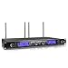 XTUGA EW240 UHF Rocket Audio 4 Channel Wireless Microphone System UHF Wireless Microphone System metal receiver with 4 bodapack for Stage Church Use for Family Party, Church, Small Karaoke Night