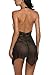 Avidlove Halter Lace Babydoll Lingerie Chemise See-through Irregular Length Dress Black XL