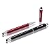 3-in-1 Stylus Pens for Touch Screens,Capactive Stylus for Smartphones,Tablets(5.7 inch Length)-Extra 2 Refills+8 Rubber Tips-Black&Wine Red