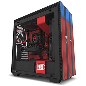 NZXT H700 - Limited Edition PUBG ATX Mid-Tower PC Gaming Case - Tempered Glass Panel - Enhanced Cable Management System - Water-Cooling Ready - Red/Blue - 2018 Model
