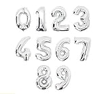 30 Inch Silver Helium Foil balloons Number 0