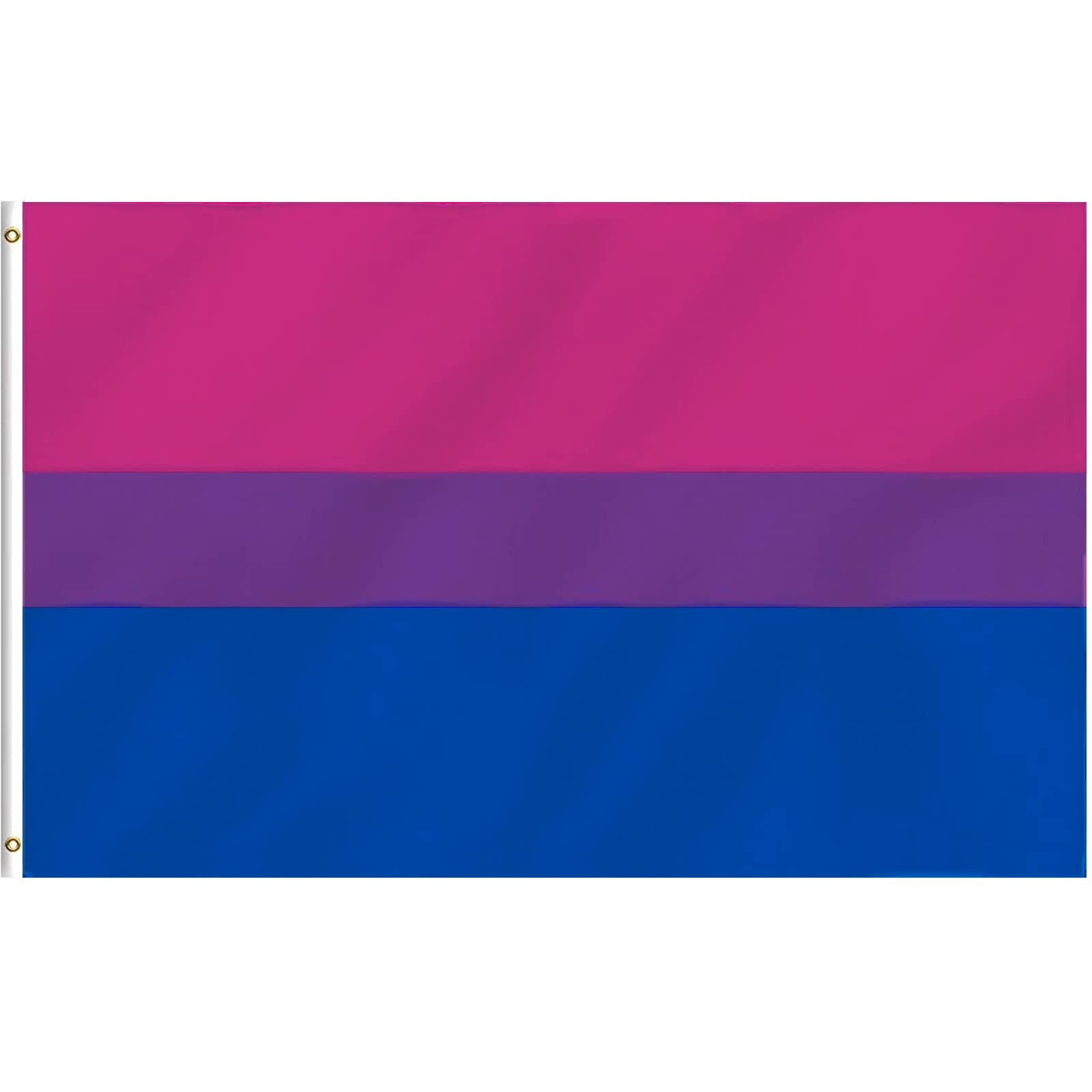 MOGADEE Bisexual Flags, Bi flag, Bi-Pride Bisexual, Vivid Color and UV Fade Resistant - Double seam thick metal double Grommets, New Bisexual Flag Festival Banner 3 X 5ft