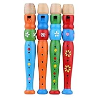 Yinpinxinmao Colorful Wooden Clarinet Piccolo Children Musical Instrument Educational Toy Random Color