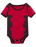 A&J Design Baby Boys' Deadpool Short Sleeve Bodysuits (0-6 Months)