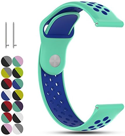 Feskio 20mm Quick Release Replacement Soft Silicone Watch Strap Wrist Band Bracelet for Samsung Gear Sport/S2 classic/Vivoactive3/ Vivomove HR/Huawei Watch 2 pro