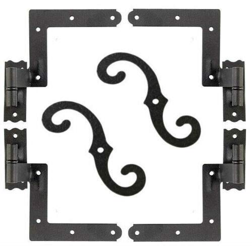 allgoodsdelight365 Shutter Hardware Hinges and Pintels Brick Mount (4) + Shutter Dogs S Hooks (2)