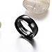 Frank S.Burton Black Rings for Men Women 6mm 8mm Tungsten Men's Wedding Band Flat Dome Engagement Promise Rings Comfort Fit Size 4-15