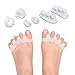 Gel Toe Separator & Stretcher Bunion Corrector Splint Kit, Relieve Pain of Hallux Valgus, Tailors Bunion and Hammer Toe, Rubber Silicon Toe Straightener Spacer Spreader Aid for Men and Women (A)