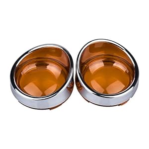 TUINCYN Chroom/zilver motorfiets richtingaanwijzers Vizierstijl met oranje lensafdekking voor Harley Sportster 883 1200…