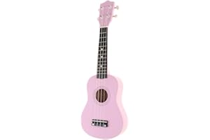 Fiocias 21 Inch Ukulele Starter Kit Vintage 4 Strings Children's Beginner Ukulele Guitar, Pink, 21 inch