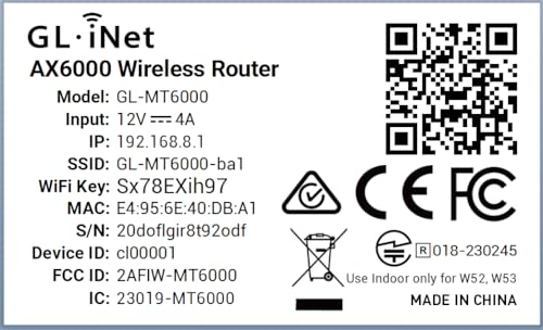 GL.iNet GL-MT6000 (Flint 2) Router WiFi 6 | Router WiFi para Juegos | 2 x Puerto Multi-Gig de 2.5G + 4 x Puertos Ethernet de 1G | Conectividad masiva de Dispositivos | OpenVPN y WireGuard | 802.11ax