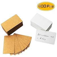 Yexpress 400pcs Retro Blank Kraft Note Paper Business Cards Vocabulary Word Card Message Card DIY Gift Card Blank Paper Tags