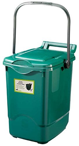 Large Compost Caddy - Green - for Food Waste Recycling (23 Litre) - 23L Plastic Composting Kerbside Bin