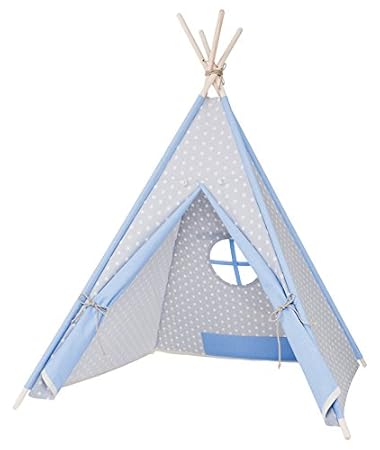 my-teepee Spielzelt für Kinder, Made in Germany, 10 Jahre Herstellergarantie, schadstofffreies Material, Holzstangen, Bezug 1